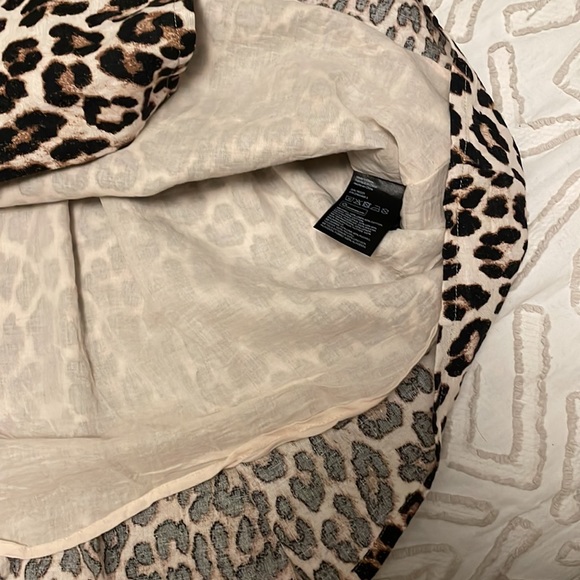 H&M Linen blend LEOPARD animal print dress sundress button - Picture 6 of 9